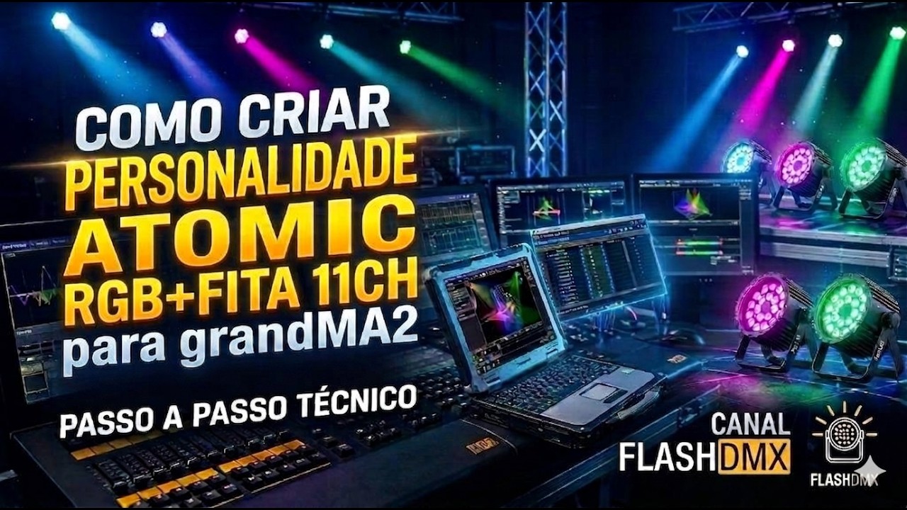 Como criar Personalidade ATOMIC RGB+FITA 11CH para grandMA2