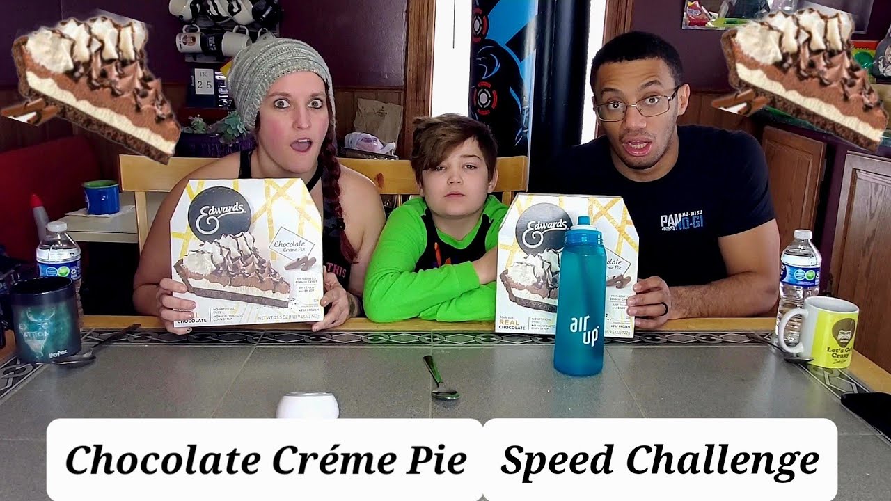CHOCOLATE PIE SPEED CHALLENGE - MOM VS SON!! 2V1! WHO WILL FINISH FIRST?!