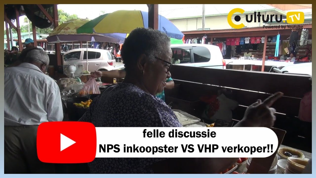 Suriname, kwattamarkt geven de mensen hun mening. Wie moet aan de macht  NPS  VHP en discussie.
