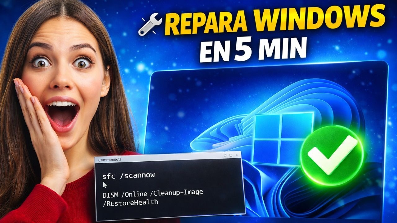 🚀 REPARA WINDOWS 10/11 en 5 MIN ⚡ Comandos OFICIALES que SÍ Funcionan  2026 🛠