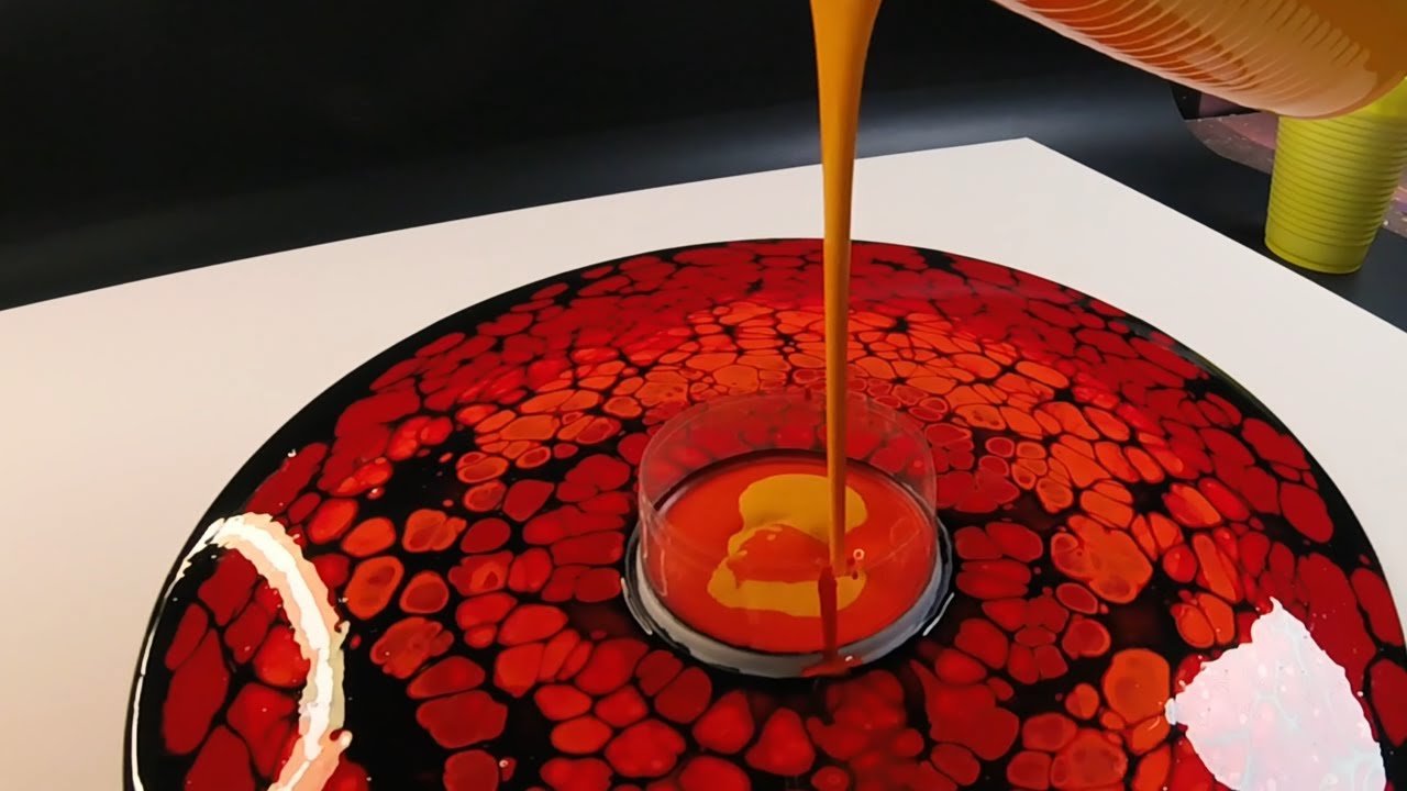 Mind-Blowing Acrylic Pour Technique Creates FIERY Masterpiece!