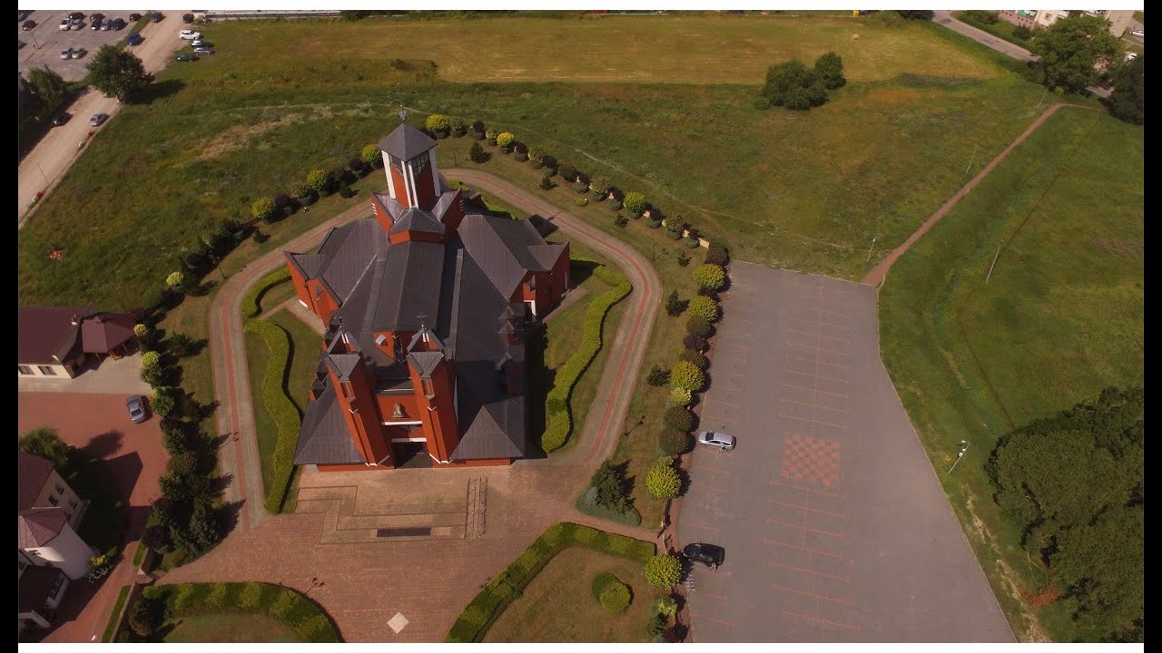 Widok na Sanktuarium Miłosierdzia Bożego oraz Sokołowa Podlaskiego z drona DJI Phantom 3 Standard