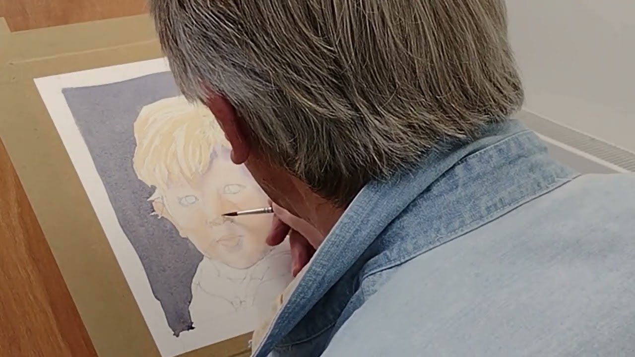 Painting a portrait in watercolour