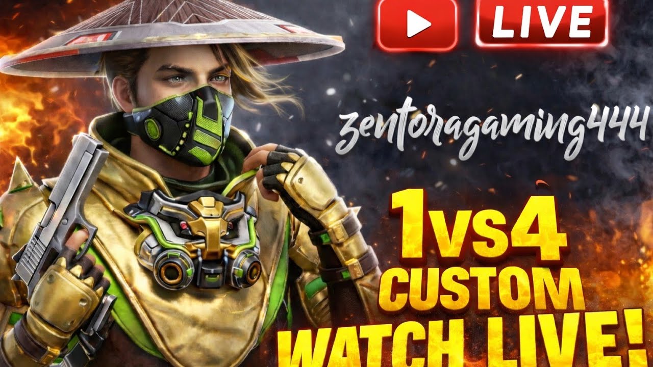Zentoragaming444 🔴live custom 1vs4 #live #freefire #gaming #livestrem
