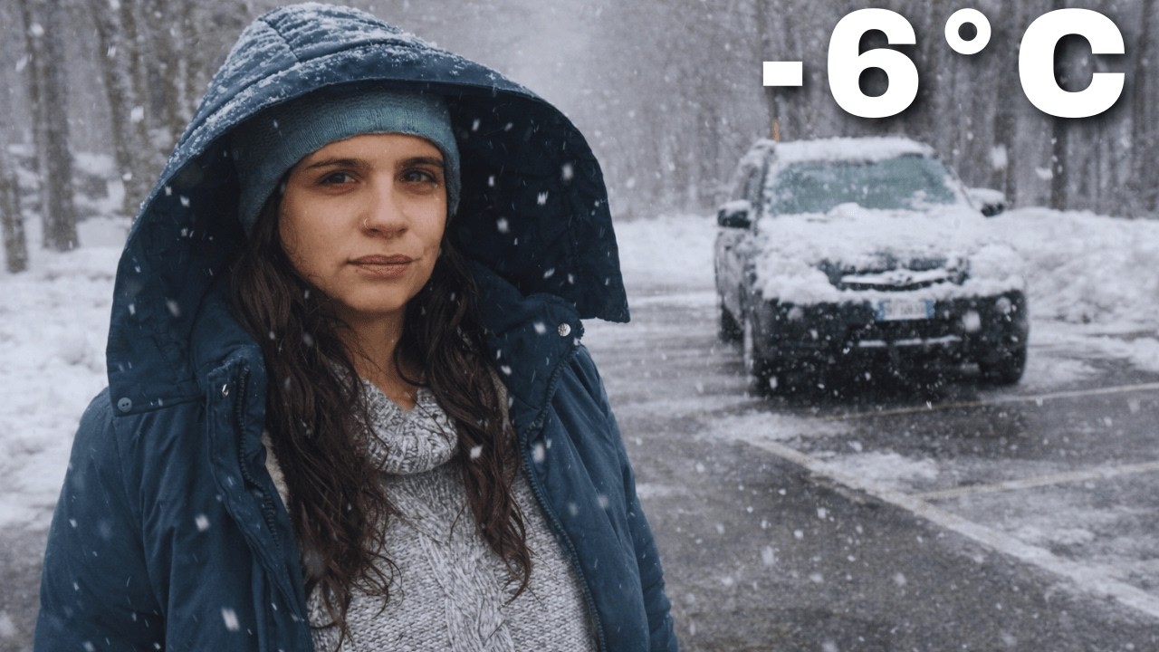 DORMIR bajo LA NIEVE en UN COCHE SIN CALEFACCIÓN [ITALIA #bluetti]