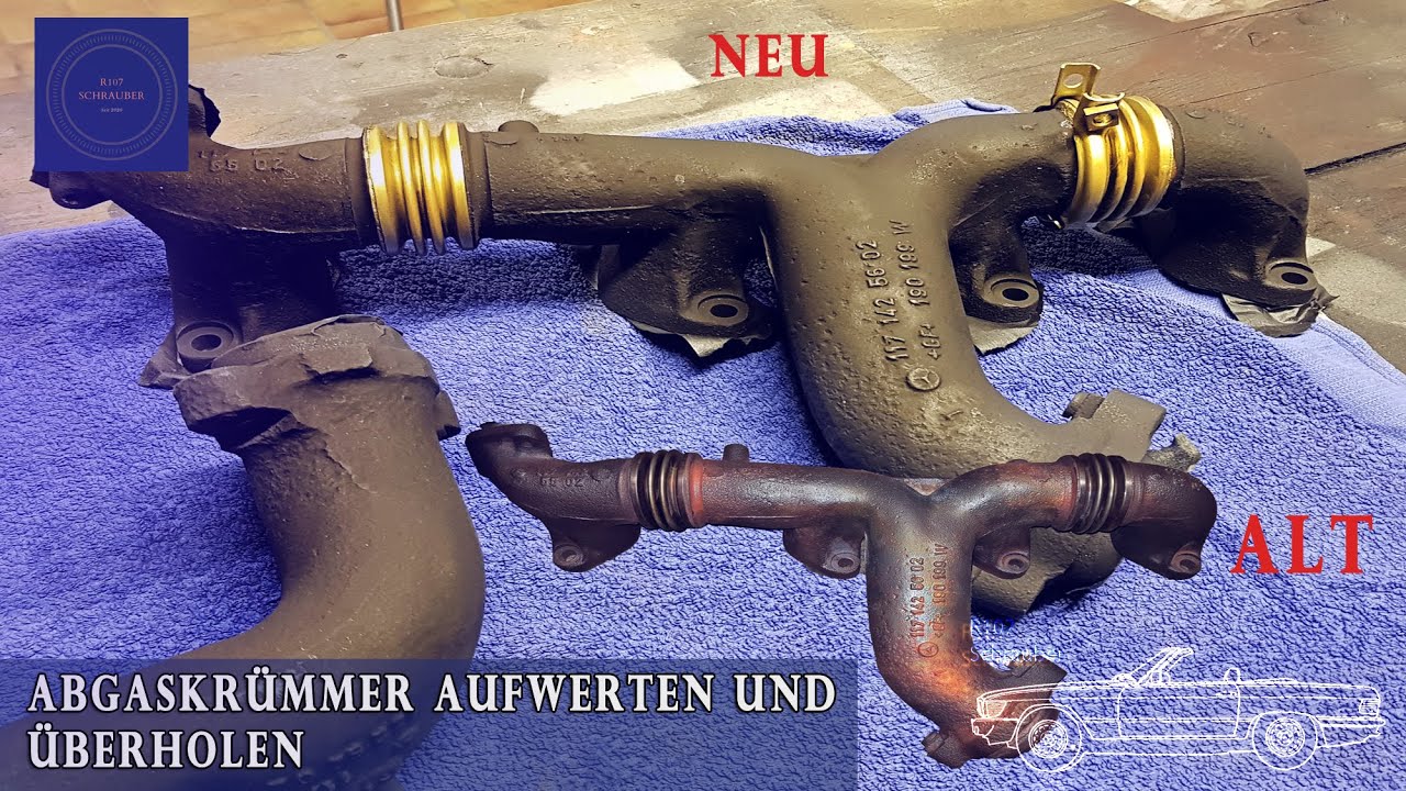 Abgaskrümmer aufwerten - Krümmer überholen - neu lackieren planschleifen - Oldtimer Restauration