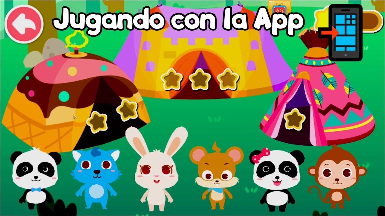 📲 APP CAMPAMENTO DEL PEQUEÑO PANDA 🐼 BABYBUS VIDEOJUEGOS PARA KIDS ✨