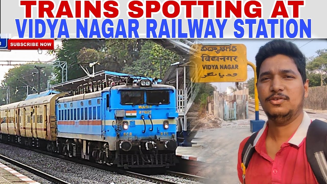 {VAR-1} Trains spotting at Vidya Nagar | Express Trains | Indian Railways | South central railway