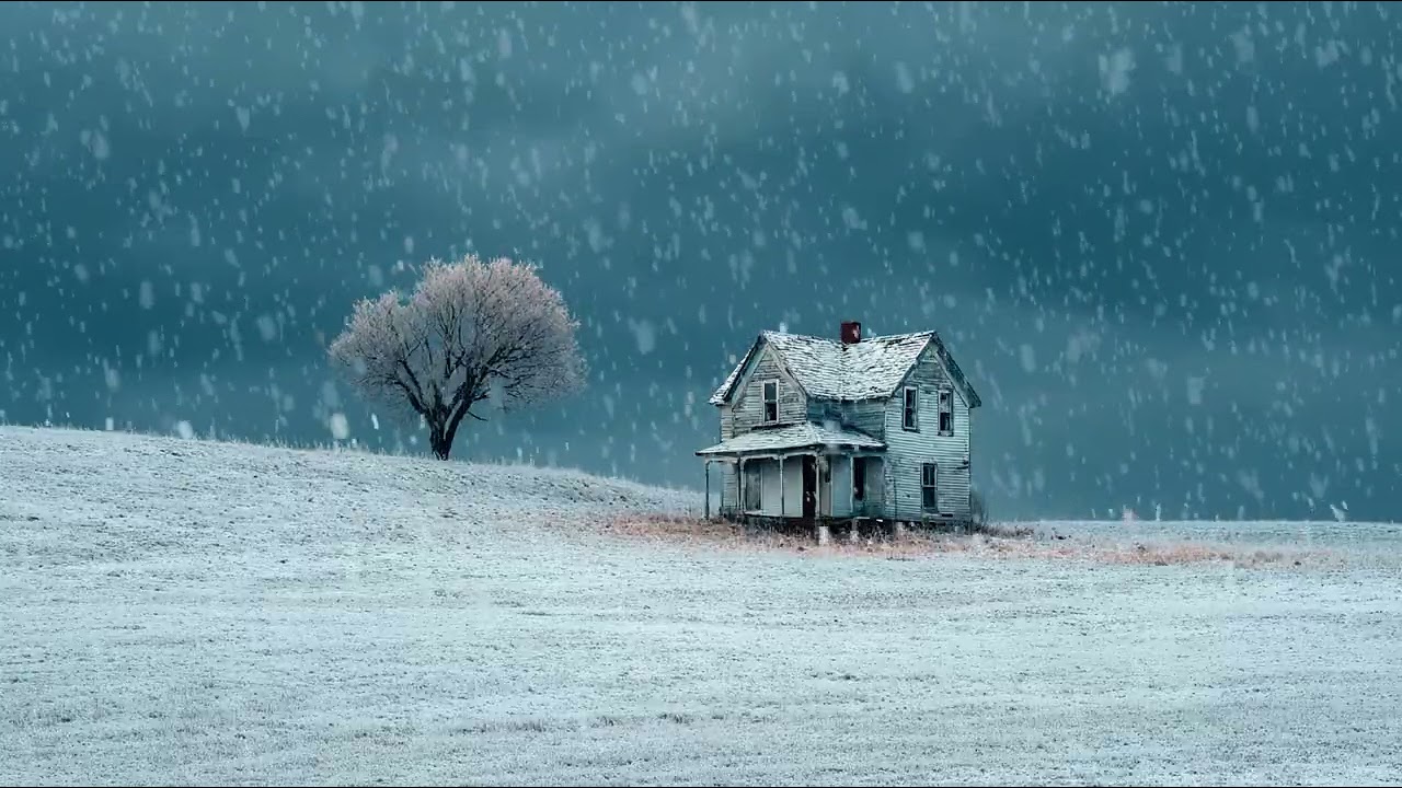 Snow falling in complete silence at night | Minimal winter ambience for deep sleep and relaxation