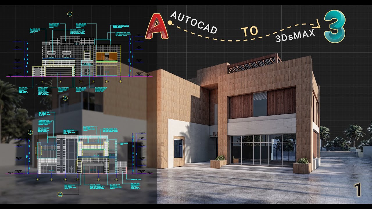 كورس الثري دي ماكس الكامل | الدرس التاسع | AutoCAD to 3dsmax