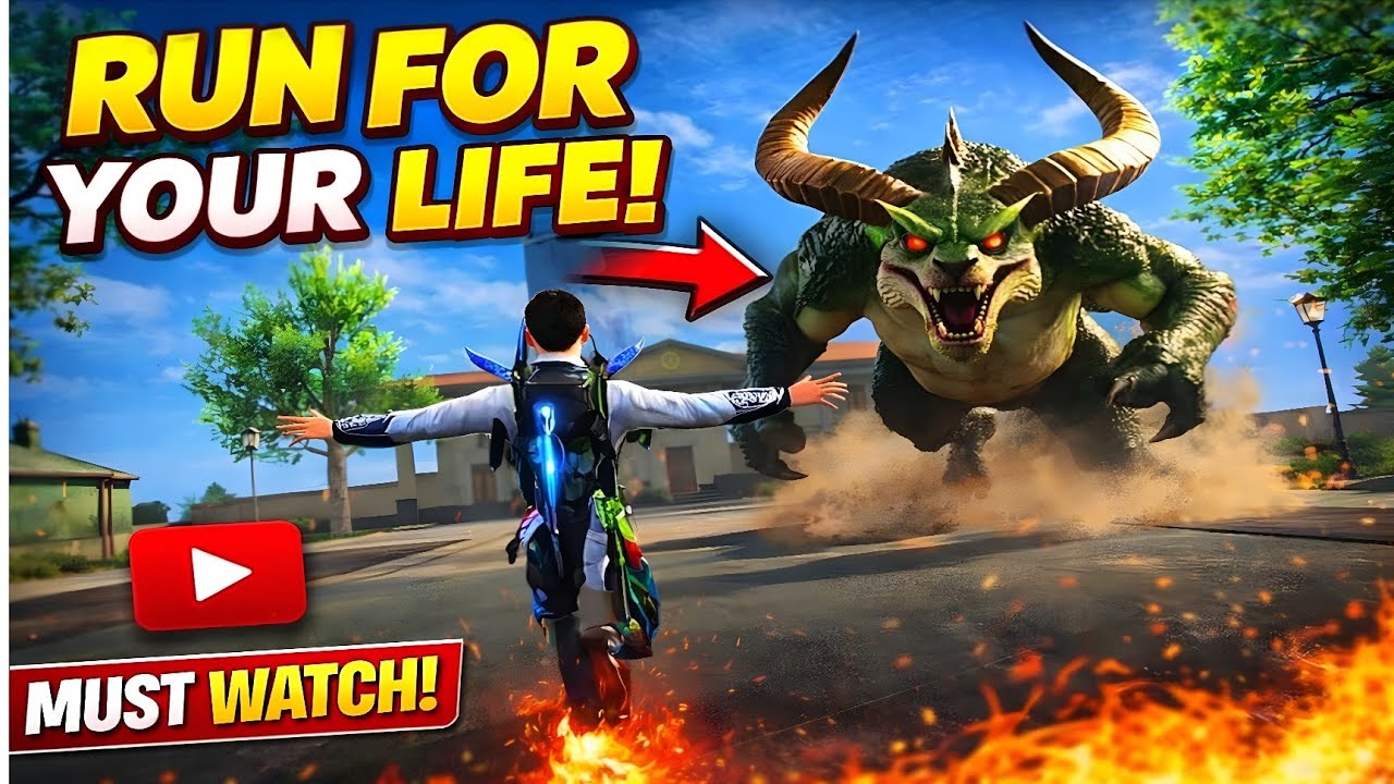 Run For Your Life! 🔥 FREE FIRE Monster Attack at Clock Tower + pick 