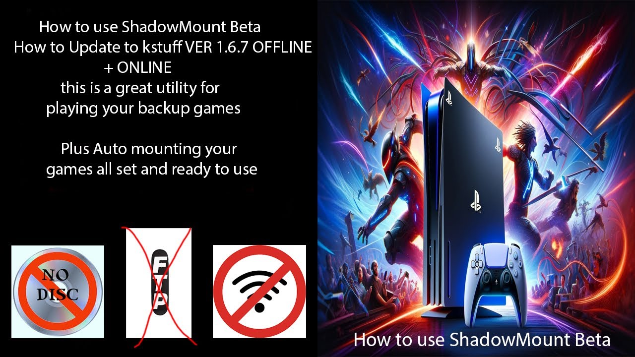 Как установить джейлбрейк ShadowMount Beta на PS5 3.x - 10.01 с Kstuff 1.6.7