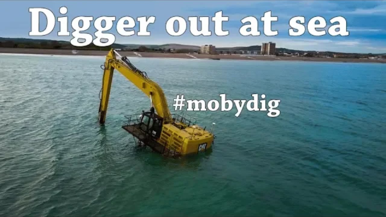 Digger out at sea 