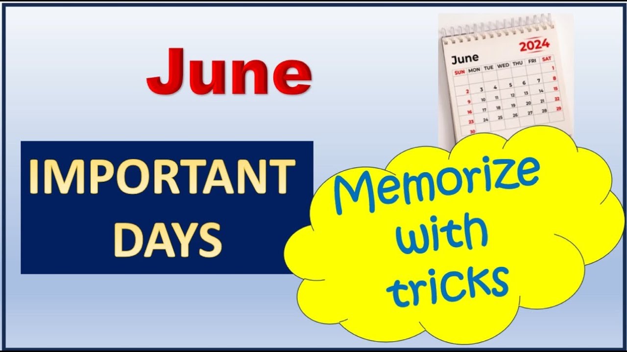 June Important Days Trick || Memorize June important days - STORY | MCQ June Days