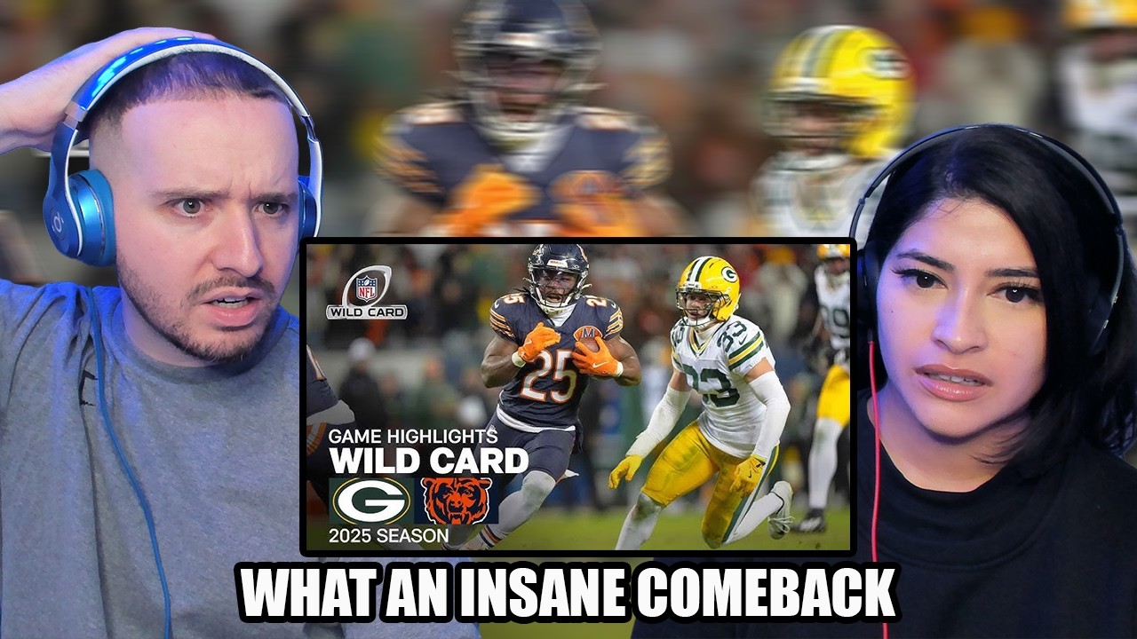 NEW NFL FANS From The UK React to Green Bay Packers vs. Chicago Bears Highlights | 2025 Wild Card