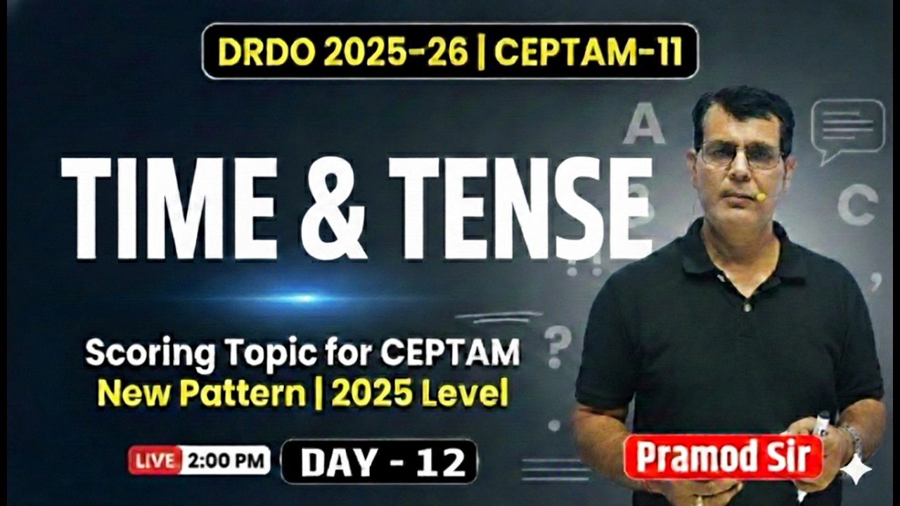 Complete English for DRDO CEPTAM 11 | Day 12 | Time & Tense | #completeenglishcourse #drdosyllabus