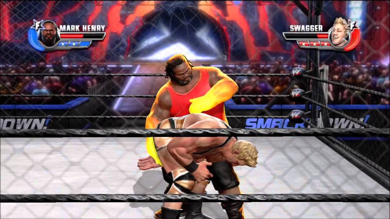WWE All Stars Online: Mark Henry Vs Jack Swagger in a Steel Cage Match