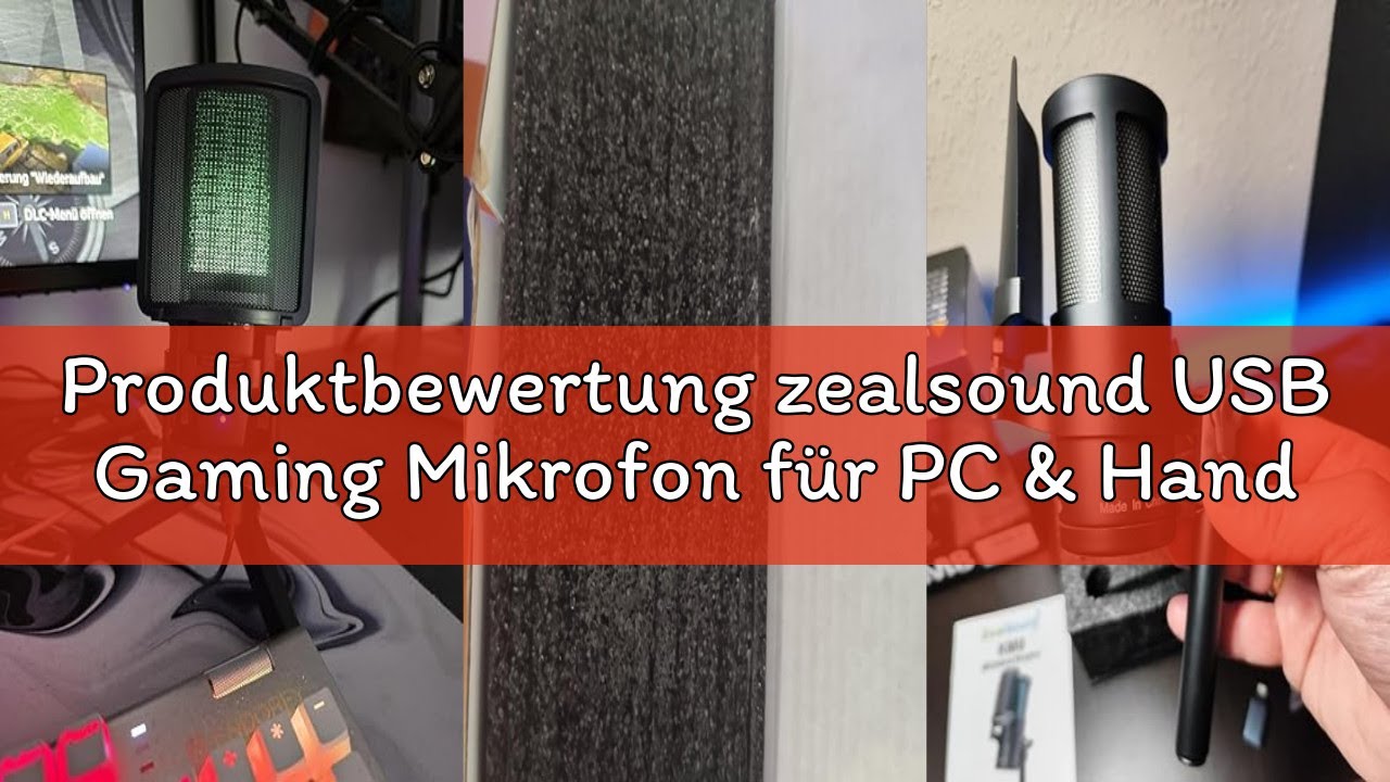 Produktbewertung zealsound USB Gaming Mikrofon für PC & Handy – RGB, Stummschalter, Gain Control, Po