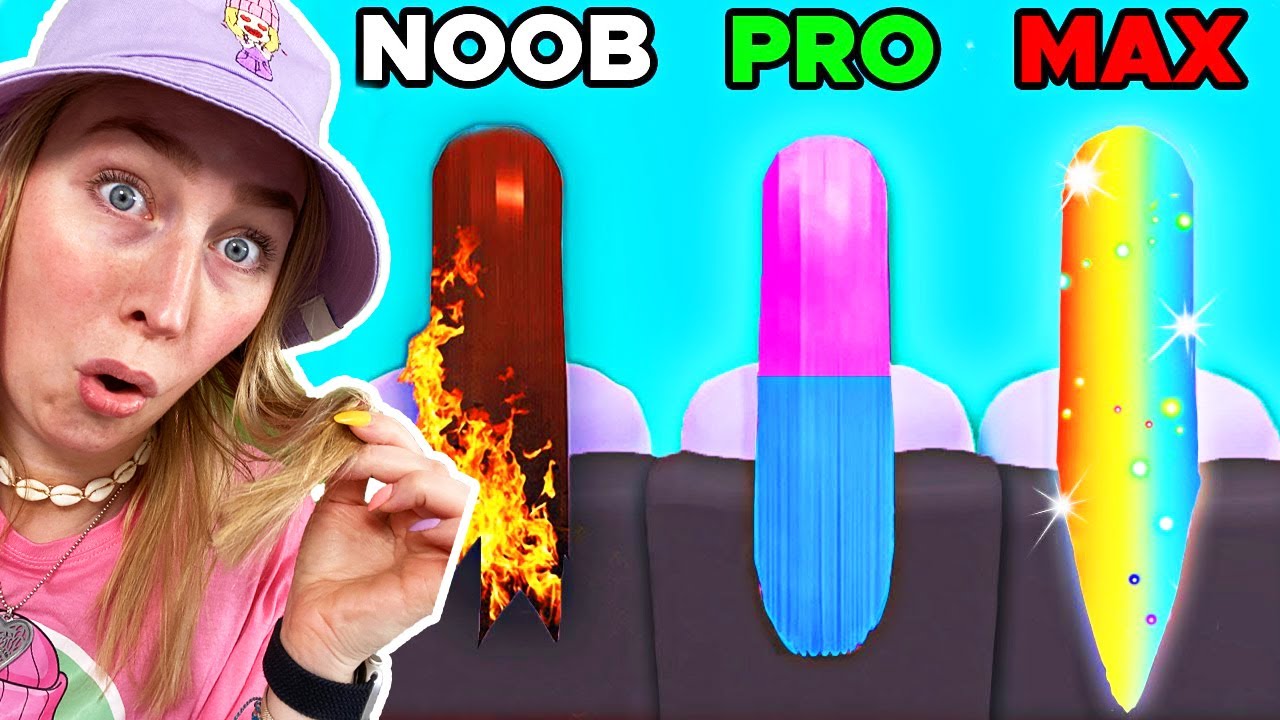NOOB vs PRO vs HACKER i Galnaste HAIR DYE App Game!
