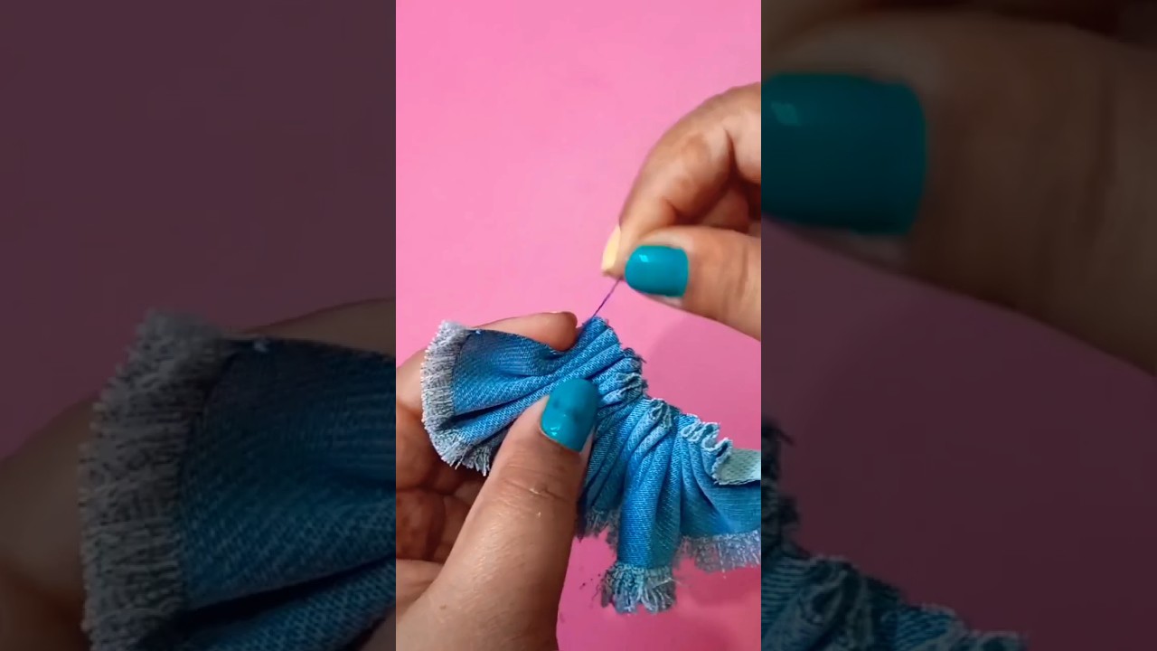 || DIY || Very easy Denim Flower Making 😳 #diy #diycrafts #shorts #youtubeshorts