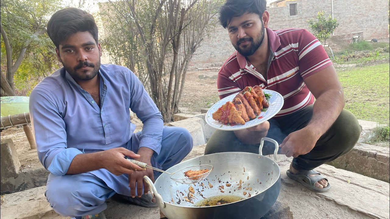 Bread pakora recipe in village || potato sandwich recipe 