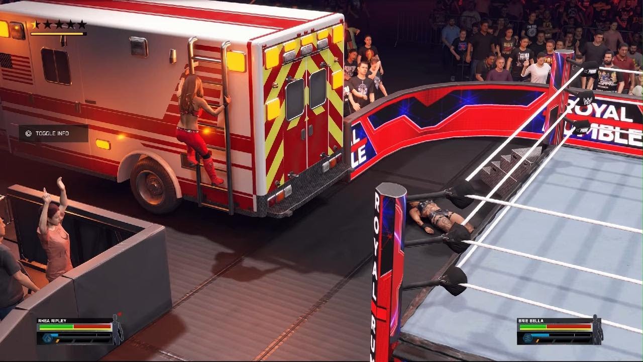WWE 2K25 Rhea Ripley vs Brie bella Ambulance Match