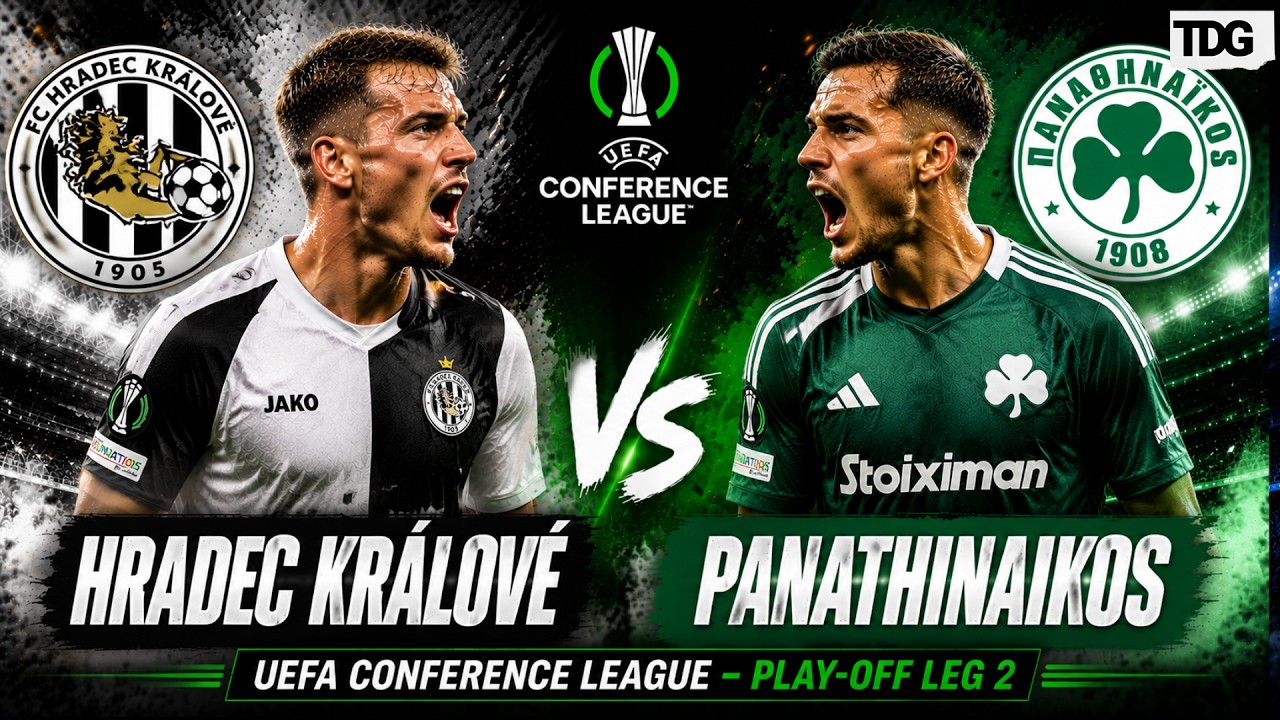Hradec Kr&aacute;lov&eacute; vs Panathinaikos LIVE | UEFA Conference League Play-off Leg 2 |Match Updates & Action
