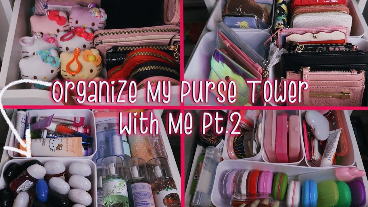 Organize My Purse Tower With Me Pt.2 - All Of My Purse Essentials