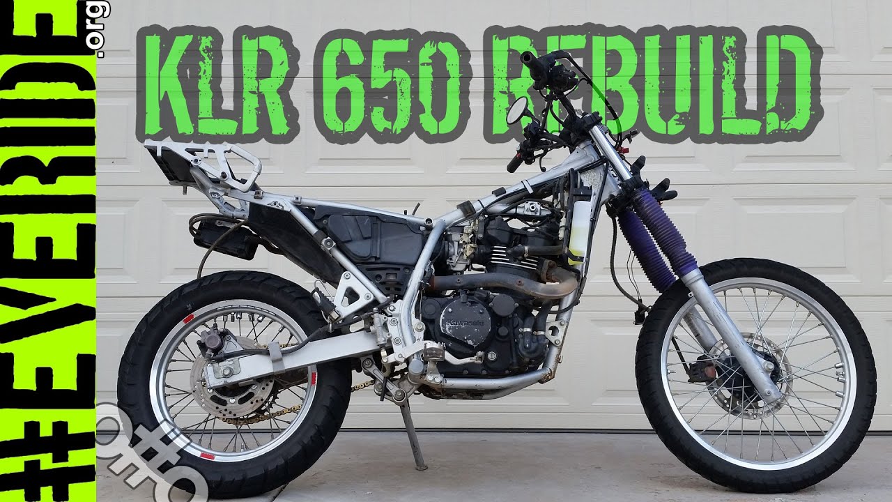 The Custom Kawasaki KLR 650 Rebuild BEGINS! Parts, paint, farkles, mods & plans! #everide