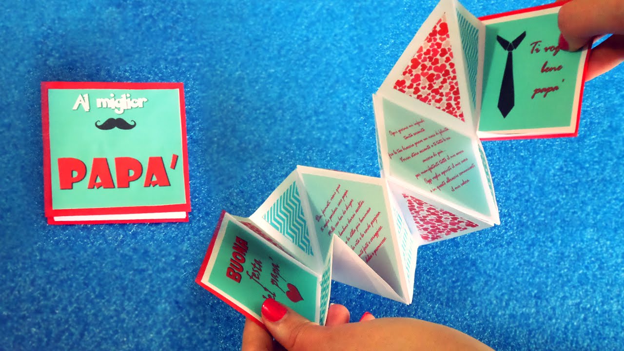 Tutorial, biglietto festa del papà con foto e immagini - squash card