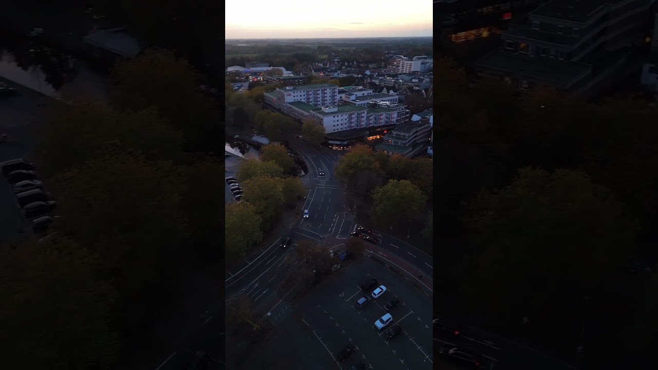 Elmshorn, Germany 🇩🇪 | View over City Center at Sunset #elmshorn #elmshorncity  #dronephotography