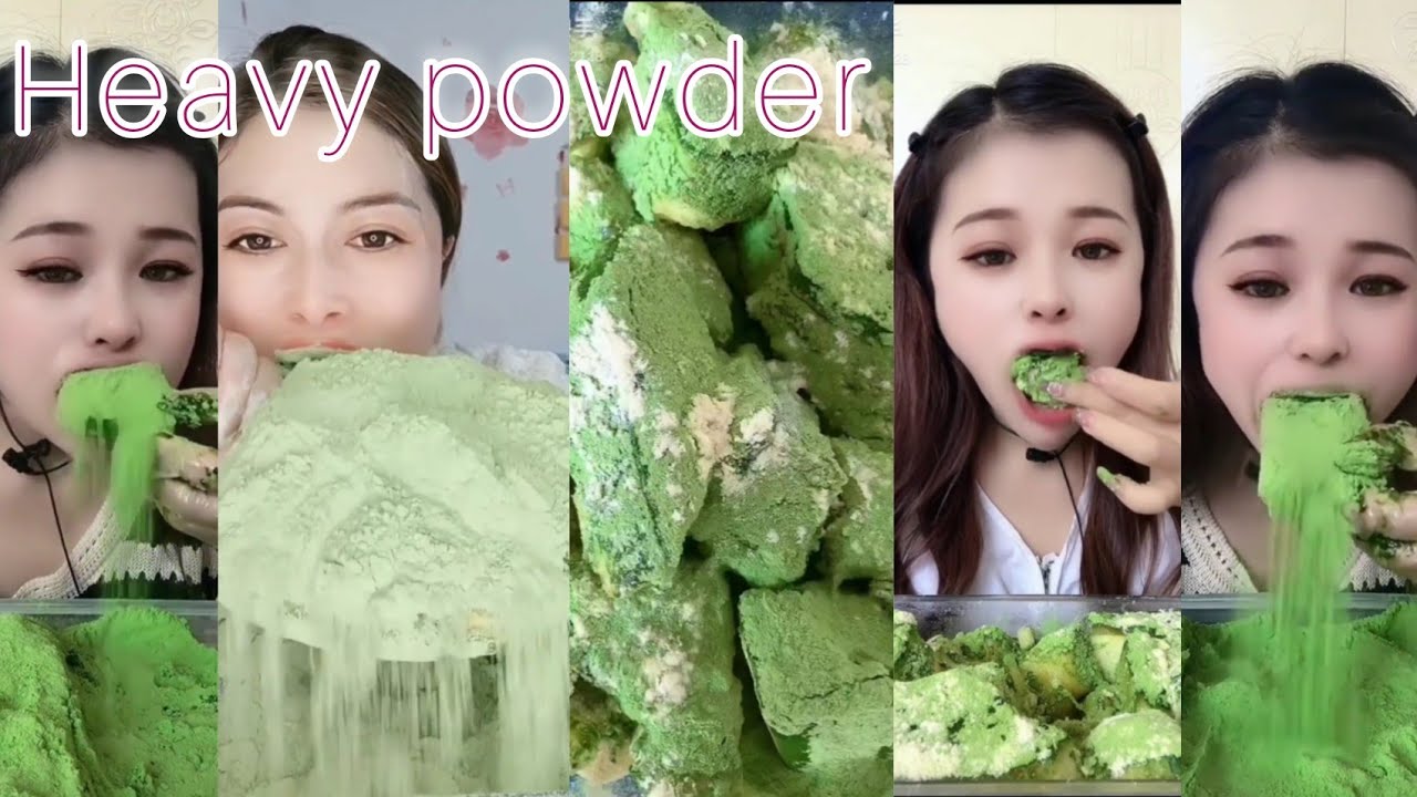 ASMR:Heavy Matcha Powder Ice| Soft Ice| Hard Ice| White Ice eating|Snow eating| V-Good Crunchy Ice