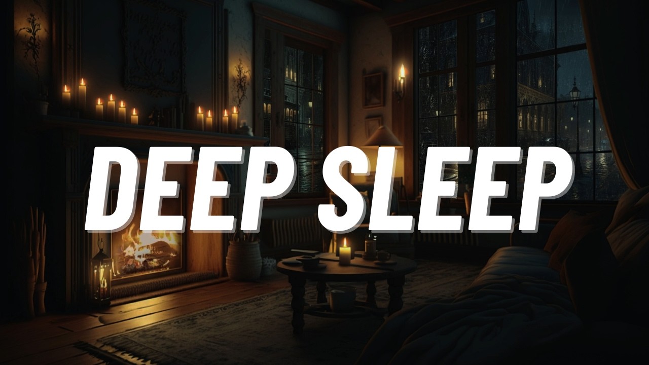Cozy Fireplace Rain Night 🌧️ Sleep Fast & Stay Asleep