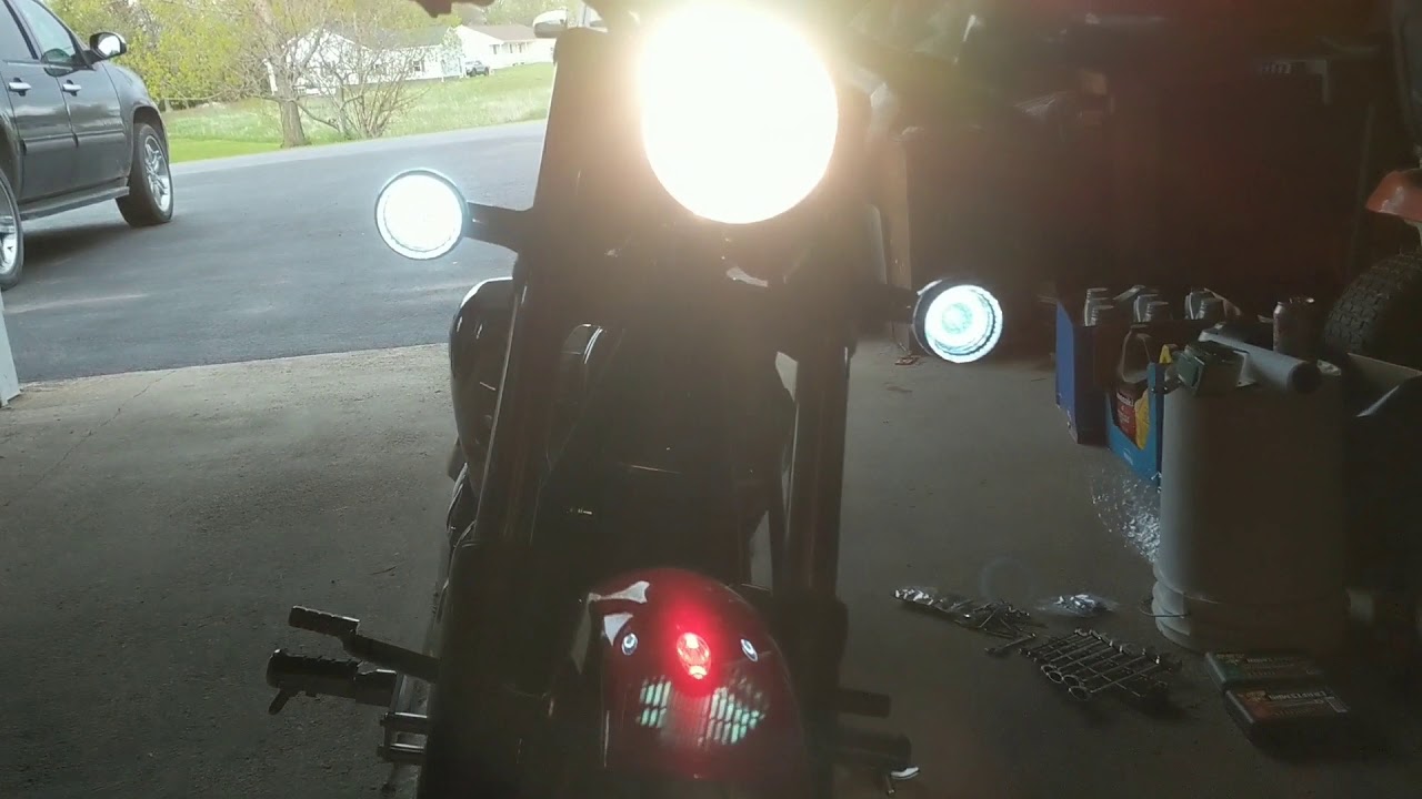 2018 Honda Fury LED Turn Signals w/Halo Running Lamp Ring. Kuryakyn Bezels & Relay Location / Change