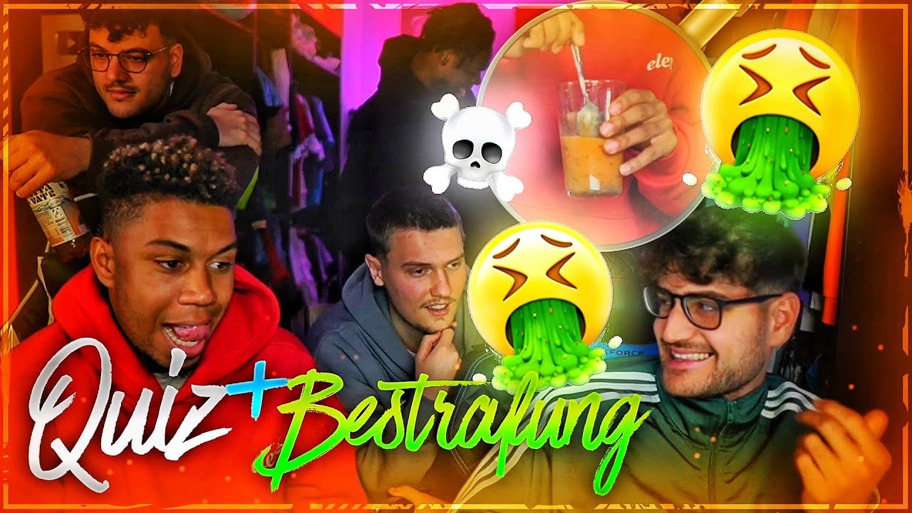 FRAGEN QUIZDUELL MIT SIDNEY, MARLON, MEHDI & JUNIOR!🔥💡 MIT BESTRAFUNG (EKELHAFTER DRINK)🤮