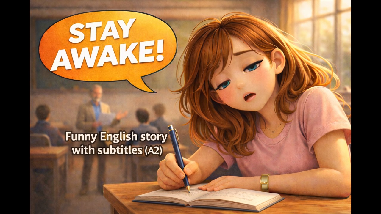 Melisa Falls Asleep at the Lecture 😴 | Easy English Story (A2)
