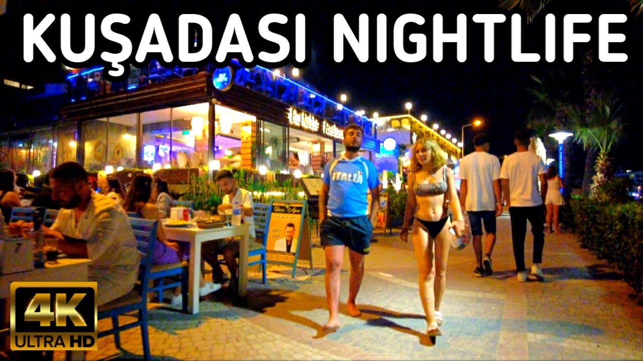 KUŞADASI LADIES BEACH NIGHTLIFE | WALKING TOUR | KADINLAR PLAJI | 17 June 2024 | 4k UHD 60fps