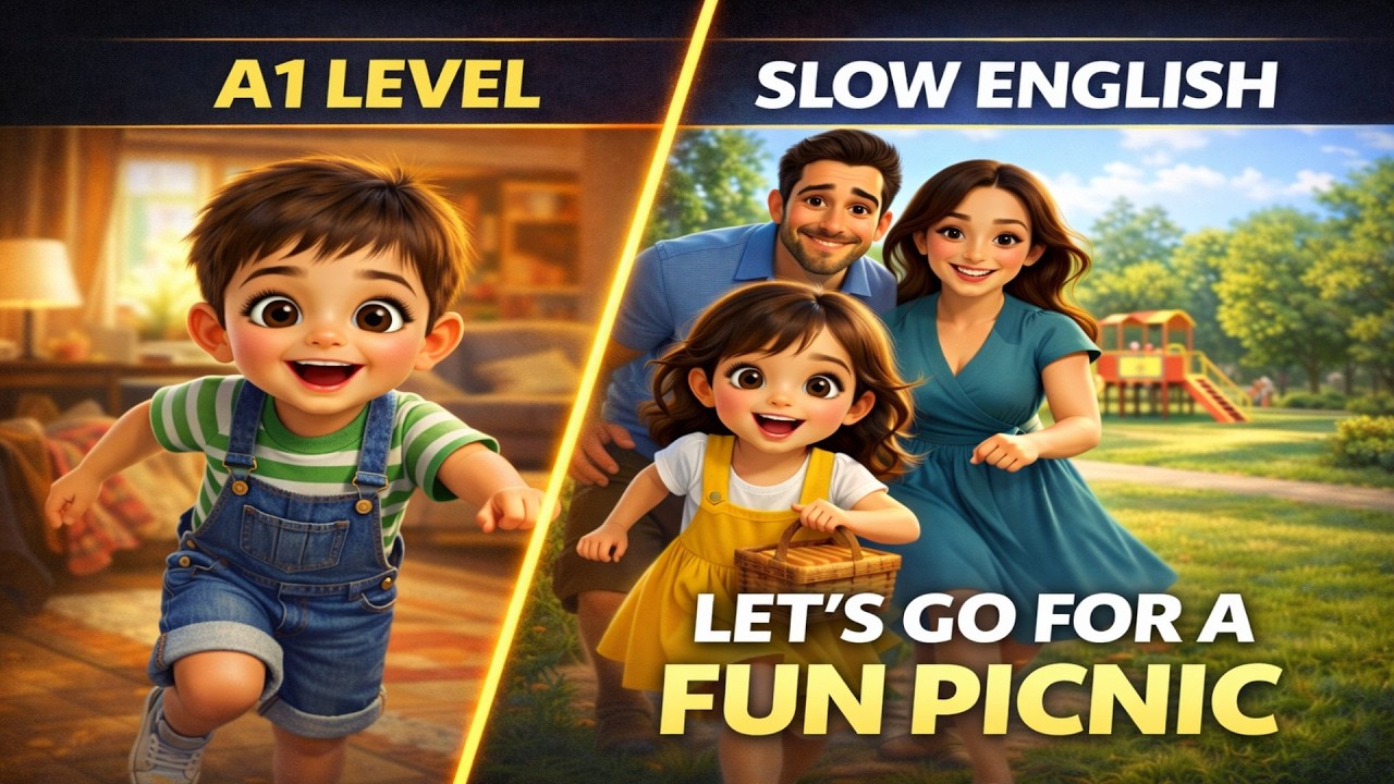Ben & Emma Meet the Family | Fun Picnic Day at Park 🛝⚽ | Slow English for Beginners