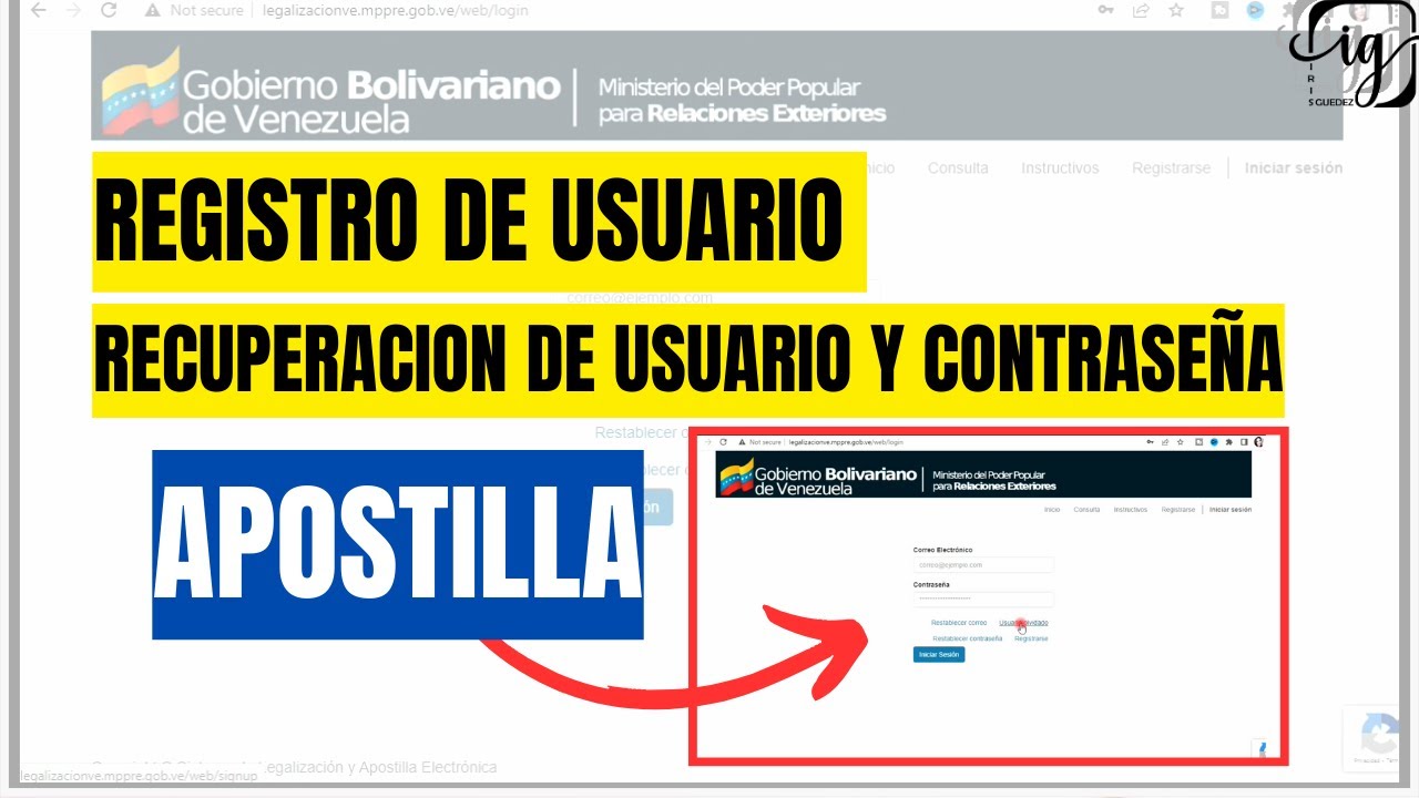 CREAR Y RECUPERAR USUARIO DE APOSTILLA #MPPRE