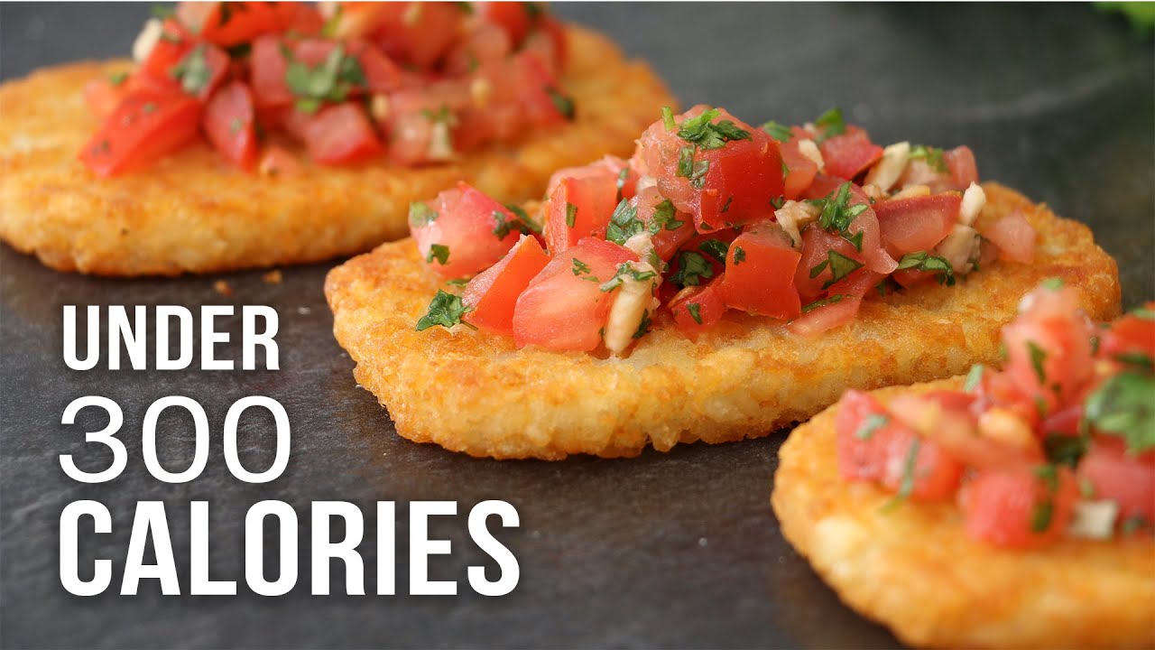 HASH BROWN BRUSCHETTA UNDER 300 CALORIES