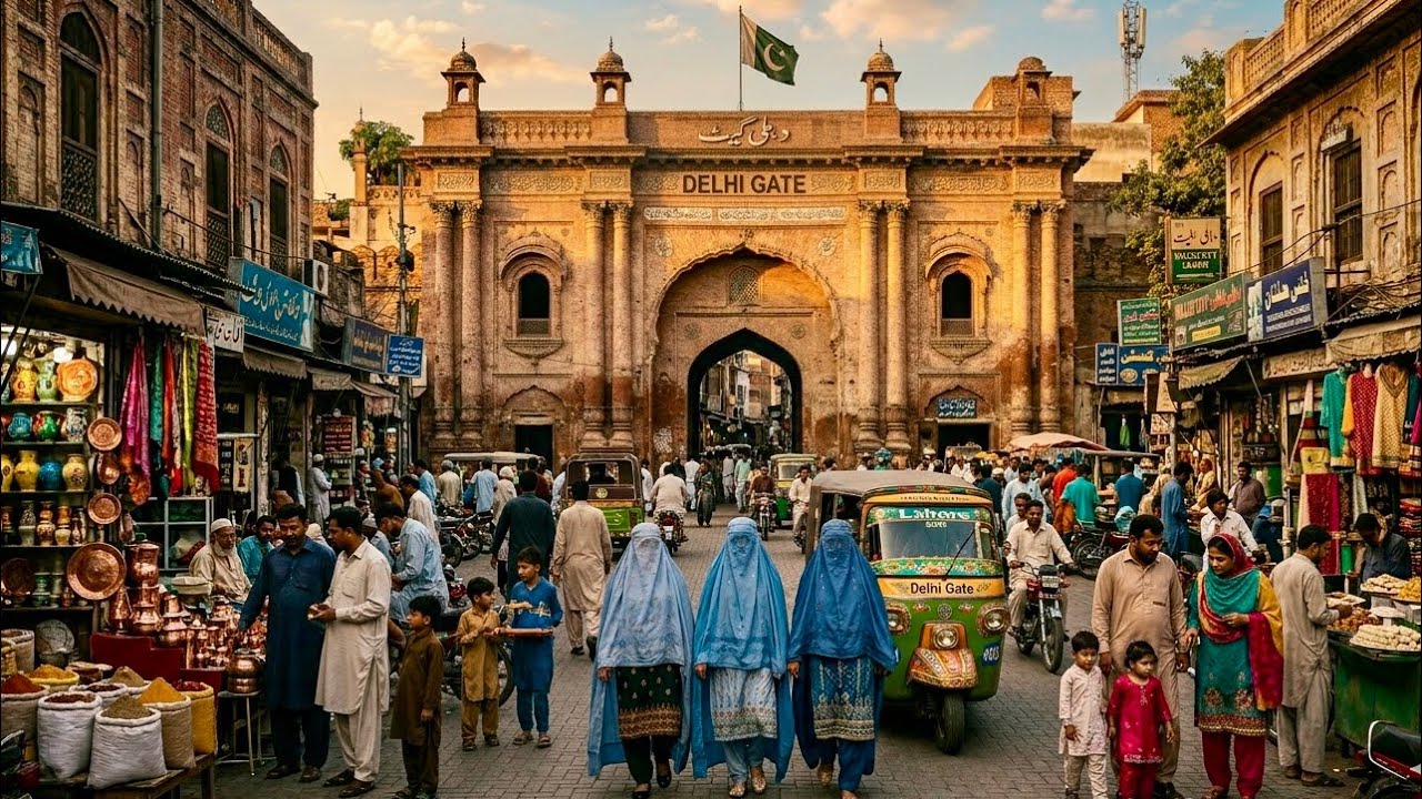 🇵🇰PAKISTAN : Delhi Gate Lahore Walking Tour 4K | Real Street Life inside old City