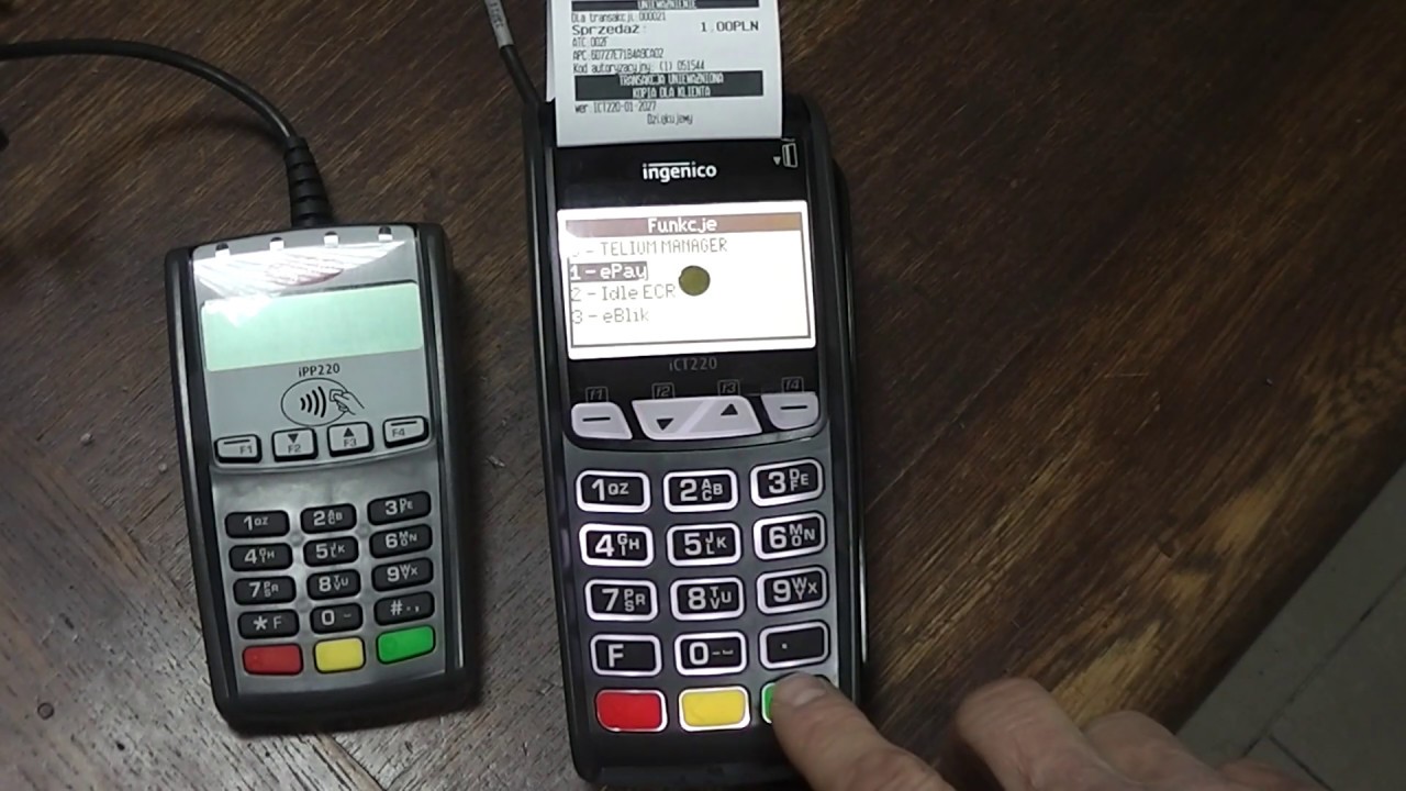 Obsługa terminala płatniczego Ingenoco ICT 220 z PayTel karta z pin