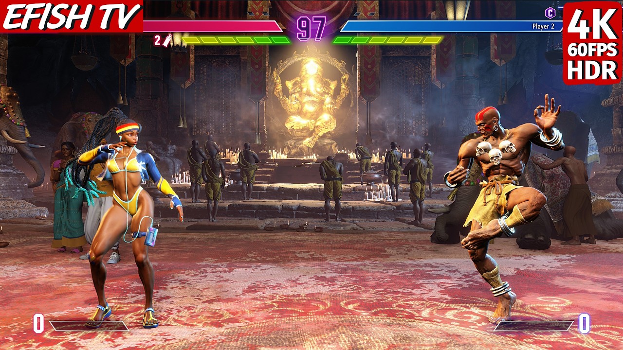 Кимберли в бикини против Дхалсима (самый сложный ИИ) - Street Fighter 6