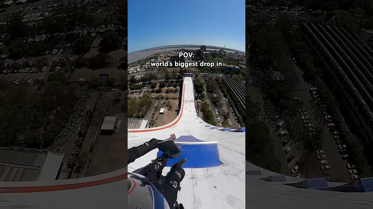 dropping into skateboarding history: tallest drop-in and fastest speed on a ramp 👑 #worldrecord