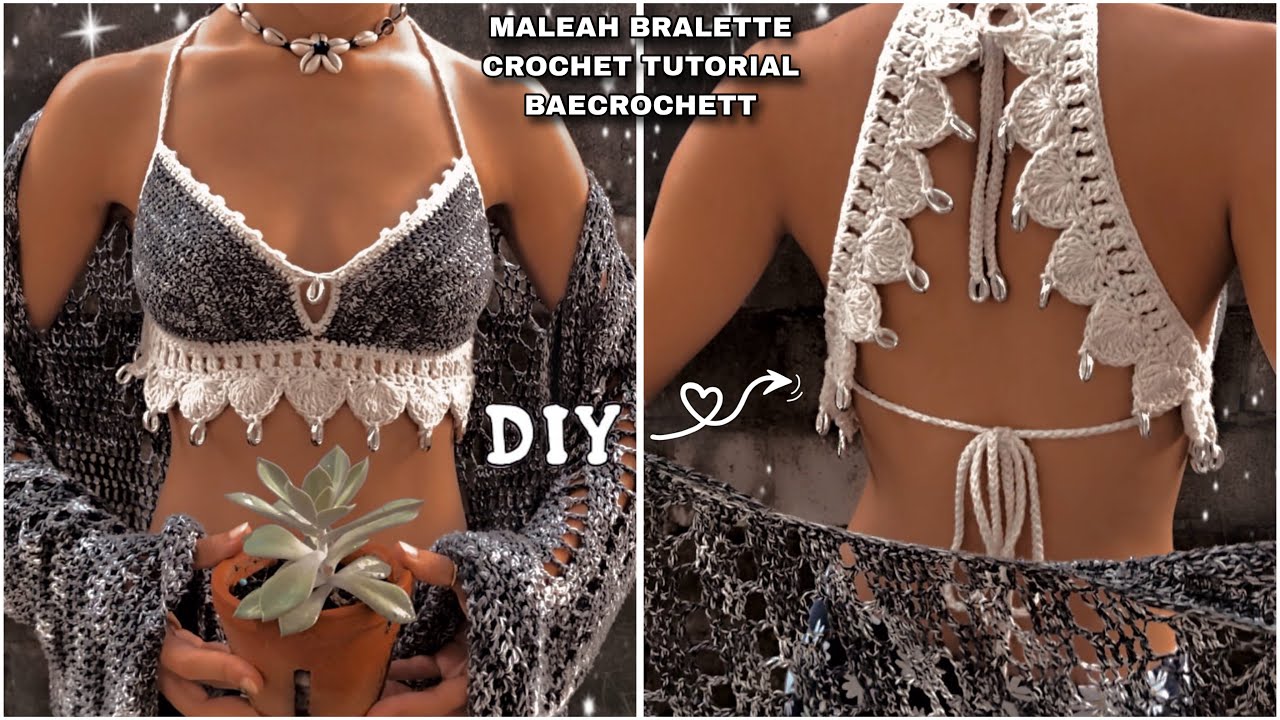 Cute Crochet Bralette Tutorial | Maleah Bralette BAECROCHETT | Crochet Top Boho Gypsy