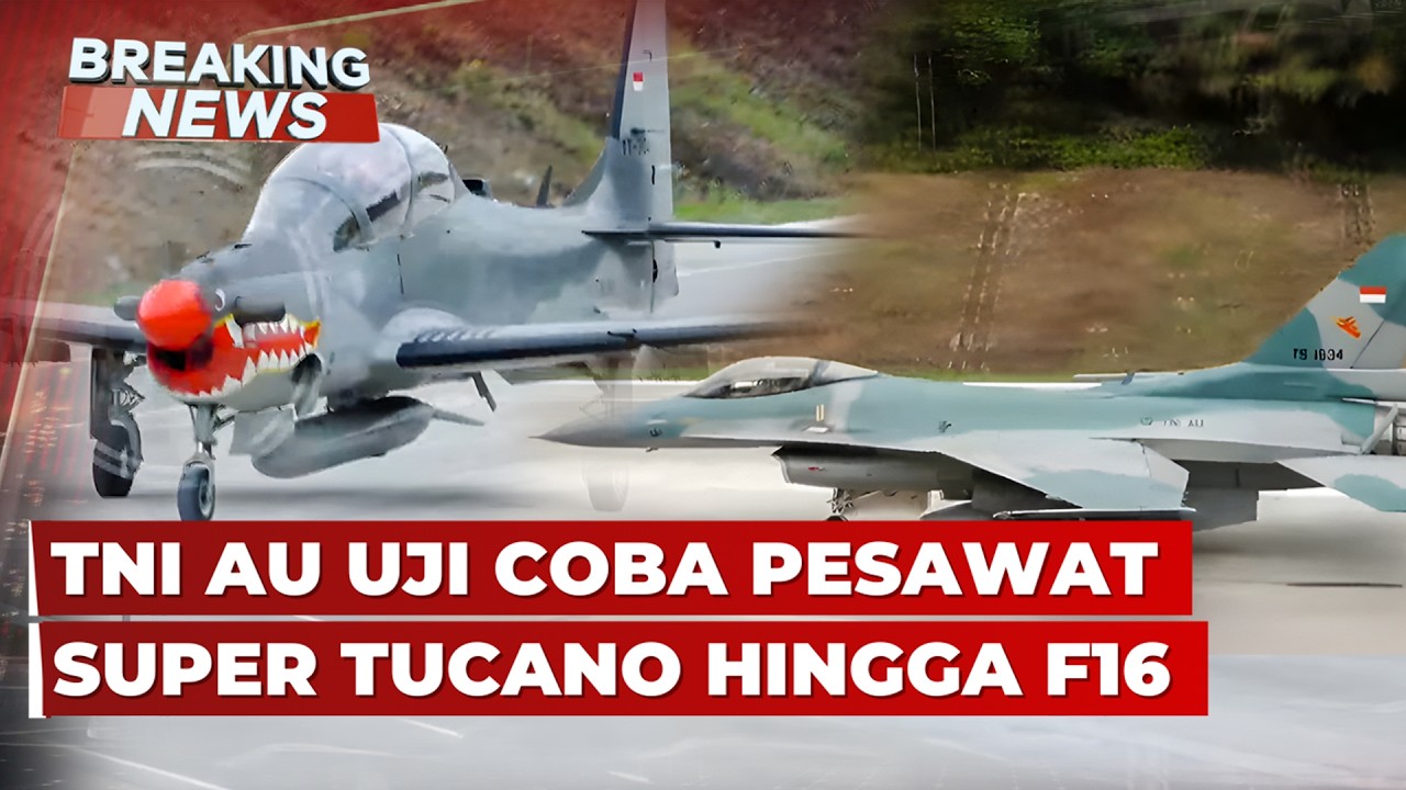 BREAKING NEWS - TNI AU Uji Coba Pesawat Super Tucano hingga F16 di Tol Terbanggi Besar-Kayu Agung
