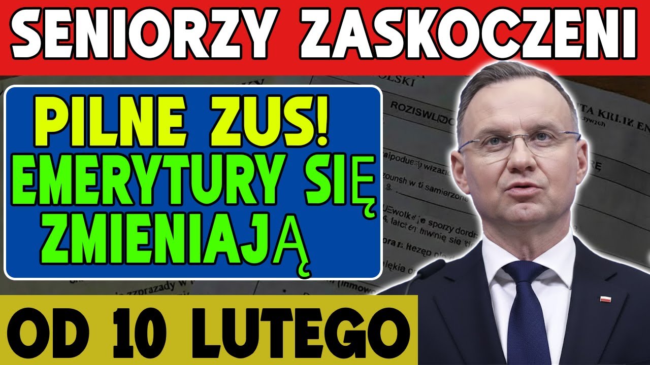 🚨 PILNE! ZUS Zaskakuje Senior&oacute;w &ndash; Ogromne Zmiany w Emeryturach od 10 Lutego!