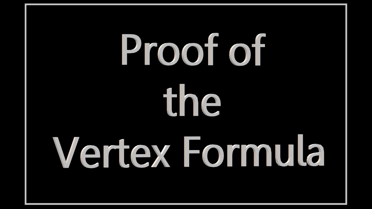 vwo3 - Mathematics - Ch3 - 3.6 - Proof of the Vertex Formula