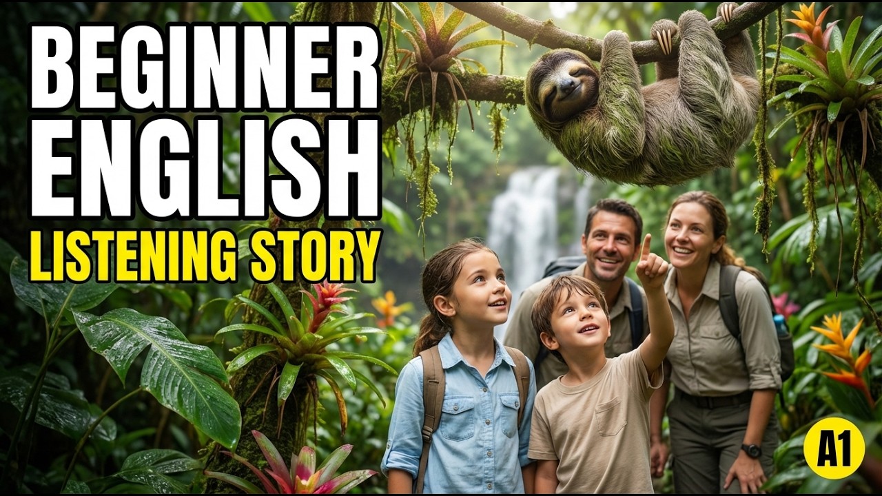 A1 English Listening Practice: The Rainforest Adventure Story | Learn English Through Story