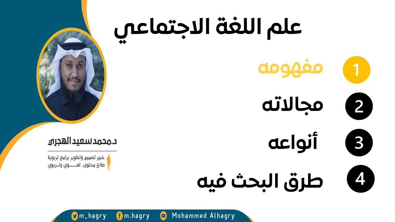 #علم_اللغة_التطبيقي (مفهوم علم اللغة الاجتماعي) #د_محمد_سعيد_الهجري​